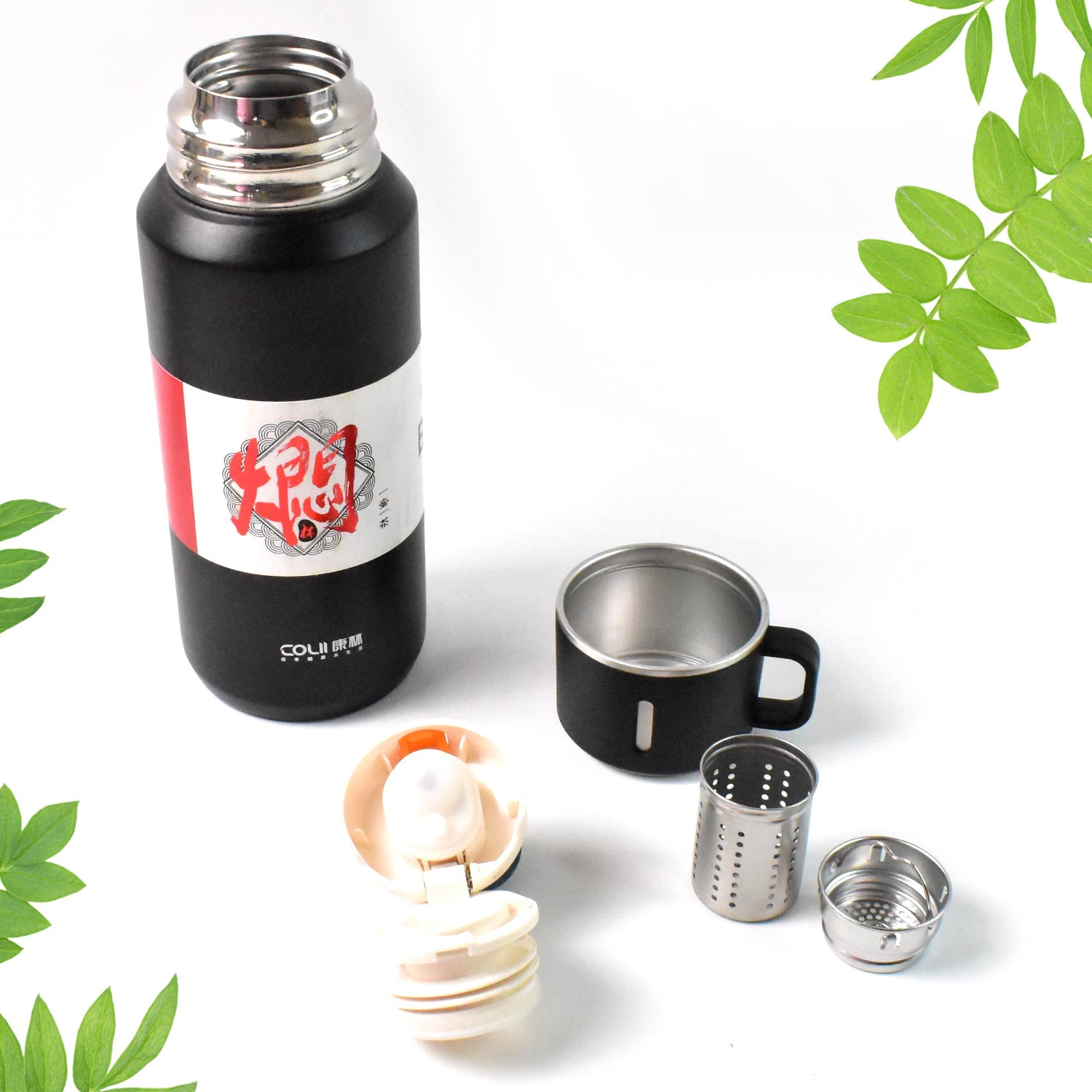 Stainless Steel Vacuum Insulated Water Bottle – 900ML Approx, Leak-Proof, Wide Mouth with Hanging Strap (Mix Color) Stainless Steel Vacuum Insulated Water Bottle – 900ML Approx, Leak-Proof, Wide Mouth with Hanging Strap (Mix Color)